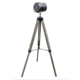 Lucy Classic Vintage Wooden Height Adjustable Tripod Floor Floor Lamp - Steel Grey