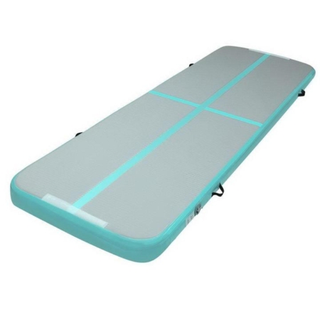 3m x 1m Air Track Mat Gymnastic Tumbling Mint Green and Grey