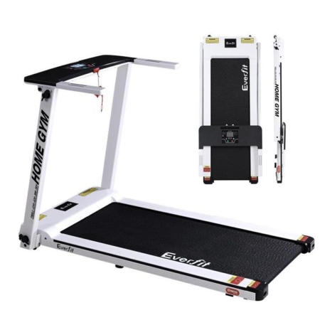 Electric Treadmill Home Gym Exercise Running Machine Fitness Equipment Compact Fully Foldable 420mm Belt White