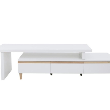 Sabrina Extendable TV Stand Cabinet Entertainment Unit - White