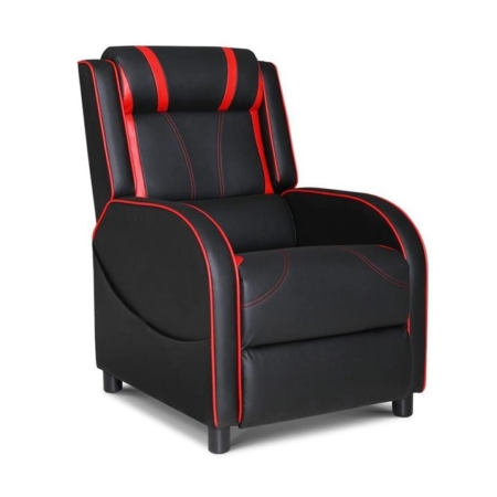 Recliner Chair Gaming Racing Armchair Lounge Sofa Chairs Leather Black