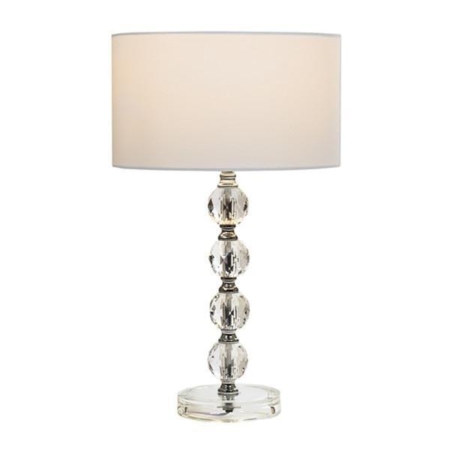 Emery Crystal Base Table Desk Lamp - White Shade