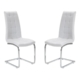 Set of 2 Hanson Faux Leather Dining Chair - Chrome Legs - White