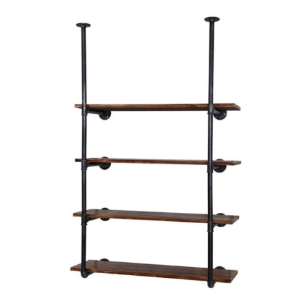 Wall Display Shelves Industrial Bookshelf DIY Pipe Shelf Rustic Brackets