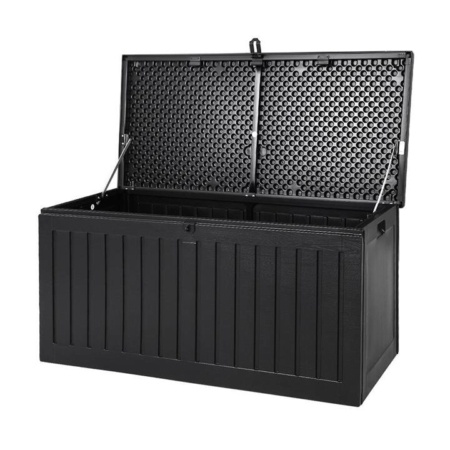 Outdoor Storage Box Container Garden Toy Indoor Tool Chest Sheds 270L Black