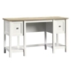 Cottage Road Writing Study Office Desk - Soft White / Lintel Oak