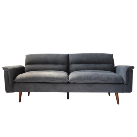 Designer Modern 3-Seater Suede Fabric Lounge Couch Sofa Bed - Grey