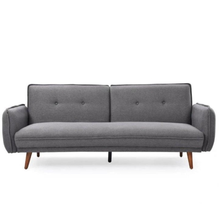 Designer Modern 3-Seater Fabric Lounge Couch Sofa Bed - Dark Grey