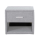 Fabric Nightstand Bed Side Table With LED Light - Light Grey