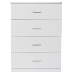 Modern 4-Drawer Chest Tallboy Storage Cabinet - White