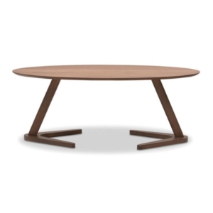 Wooden Oval Wood Coffee Table - Walnut