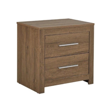 Modern Wooden BedSide Side Table Nightstand - Dark Oak