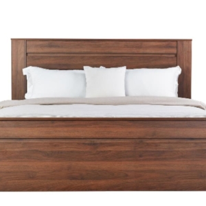 Modern Wooden Bed Frame Queen Size W/ Headboard - Walnut