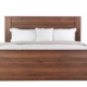 Modern Wooden Bed Frame Queen Size W/ Headboard - Walnut