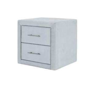 Modern Velvet Fabric 2-Drawers Nightstand Bedside Side Table - Grey