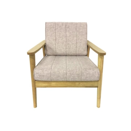 Mia Scandinavian Fabric Accent Armchair Wooden Frame - Light Dusk