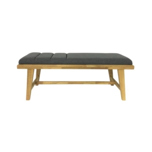 Malmo Scandinavian Fabric Dining Bench Wooden Frame - Grey