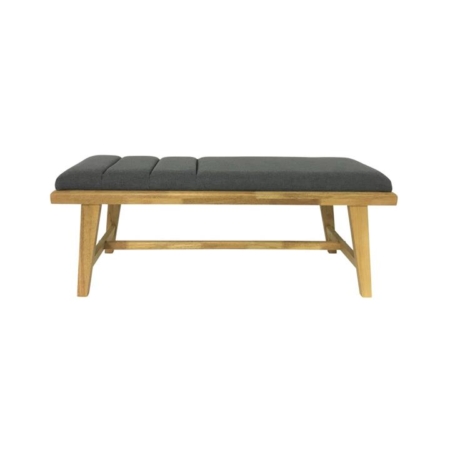 Malmo Scandinavian Fabric Dining Bench Wooden Frame - Grey