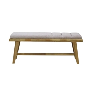Malmo Scandinavian Fabric Dining Bench Wooden Frame - Light Dusk