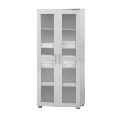 Ashley 2-Door Tall Cupboard Storage Cabinet- White