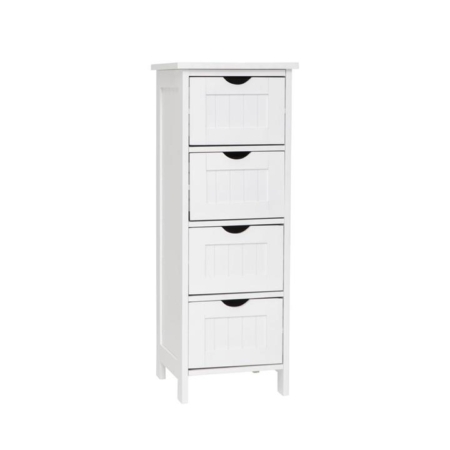 Arven 4-Drawer Multipurpose Bathroom Storage Cabinet Talboy - White