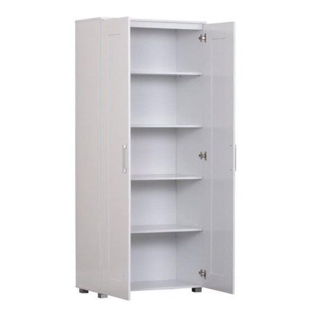 Nova 2-Door Tall Cupboard Storage Cabinet - White