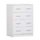 Nova Chest of 4-Drawer Tallboy Storage Cabinet - White