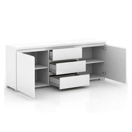 Porto Buffet Sideboard TV Stand Storage Cabinet Cupboard - High Gloss White