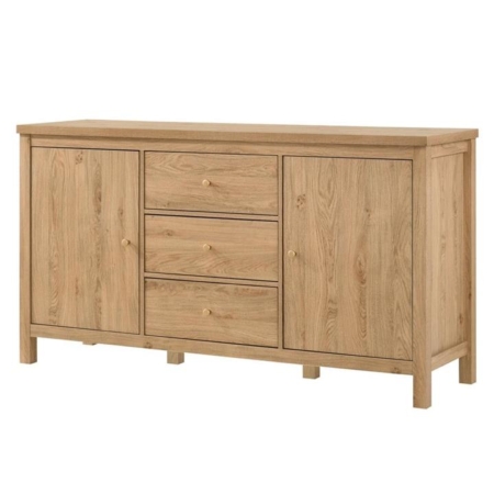 Kayle Classic Scandinavian Sideboard Buffet Unit Storage Cabinet - Oak