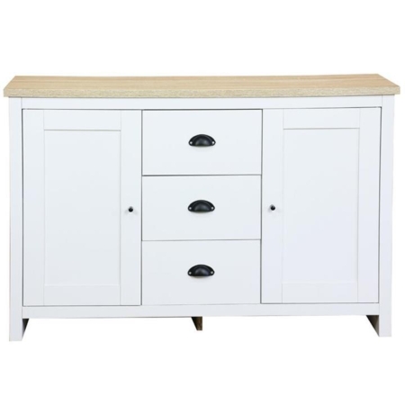 Ari Modern Sideboard Dresser Buffet Unit Storage Cabinet - Oak & White