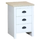 Ari Modern Bedside Nightstand End Lamp Side Table W/ 3-Drawers - Oak & White