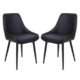 Set Of 2 Marco Faux Leather Dining Chair Metal Legs - Black