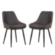 Set Of 2 Marco Faux Leather Dining Chair Metal Legs - Grey