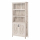 Rosen 5-Tier Bookcase Display Shelf Storage Cabinet W/ Doors - Washed Grey