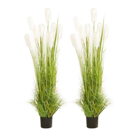 2X 150cm Green Artificial Indoor Potted Reed Grass Tree Fake Plant Simulation Decorative
