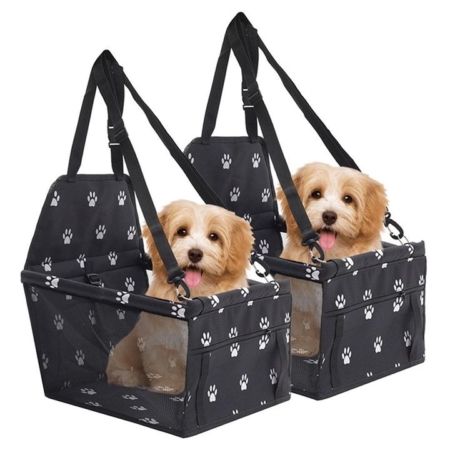 2X Waterproof Pet Booster Car Seat Breathable Mesh Safety Travel Portable Dog Carrier Bag Black