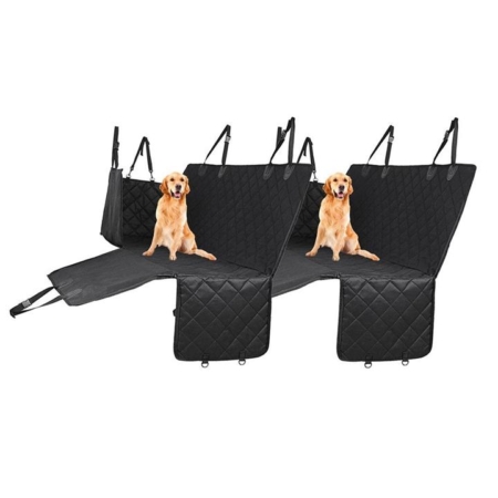 2X 600D Oxford Cloth Waterproof Dog Car Cover Back Seat Protector Hammock Non-Slip Pet Mat Black