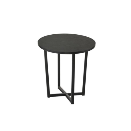 Archie Wooden Round End Lamp Side Table - Black