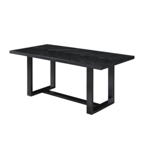 Perry Herringbone Pattern Rectangular Dining Table 180cm - Black