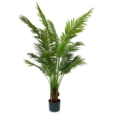 Bright Green Areca Palm Tree Artificial Fake Plant Decorative 137cm In Pot - Green