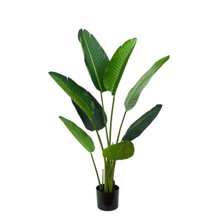 Traveller Palm Tree Artificial Fake Plant Decorative 120cm In Pot - Green