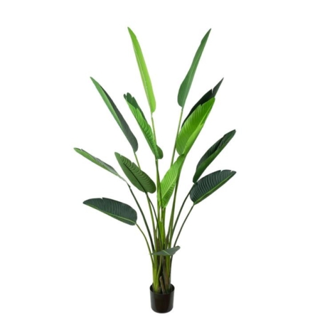 Traveller Palm Tree Artificial Fake Plant Decorative 185cm In Pot - Green