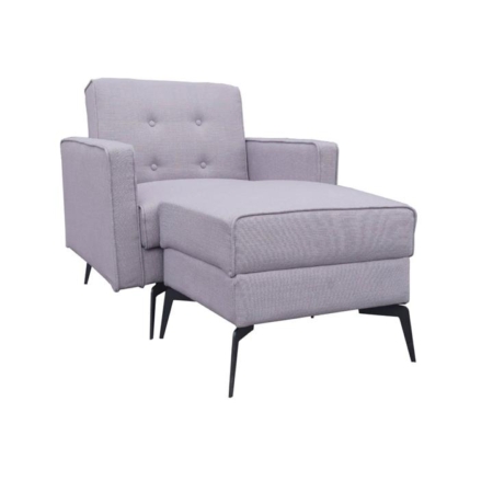 Fabric Accent Lounge Relaxing Chair W/ Ottoman - Light Brown