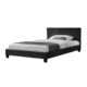 Modern Designer PU Leather Queen Bed Frame With Headboard - Black