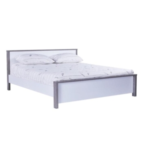 Wooden Double Bed Frame - White / Grey