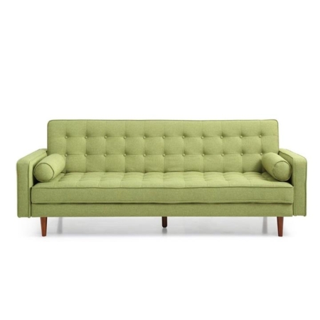 Designer Modern Scandinavian Fabric 3-Seater Sofa Bed - Green