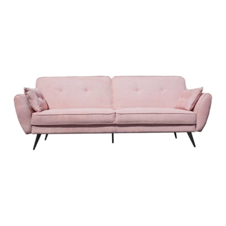 Modern Designer Scandinavian Fabric 3-Seater Sofa Bed - Pink