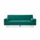 Modern Designer Scandinavian Velvet Fabric 3-Seater Sofa Bed - Green