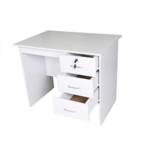 Modern Office Writing Study Desk 120cm W/ 3-Drawers - White