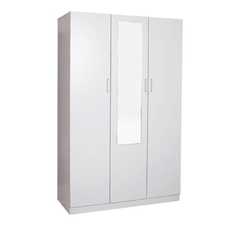 Modern 3-Door Multi-Purpose Wardrobe Closet Clothes Storage Cabinet - White